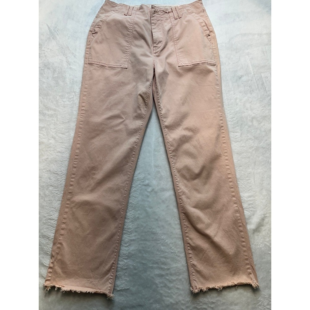 Pilcro and the Letterpress Pink Utility Straight Frayed Hem Pants Size 28-168